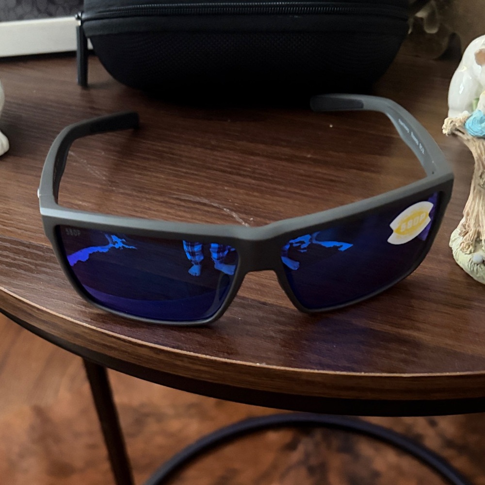 Costa Gray Frame Blue Mirrored Lens Sunglasses